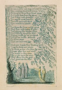 「Wolves and tygers ...」のプレート30、「Songs of Innocence」、1789年（水彩で手描きのレリーフエッチング） 作： William Blake